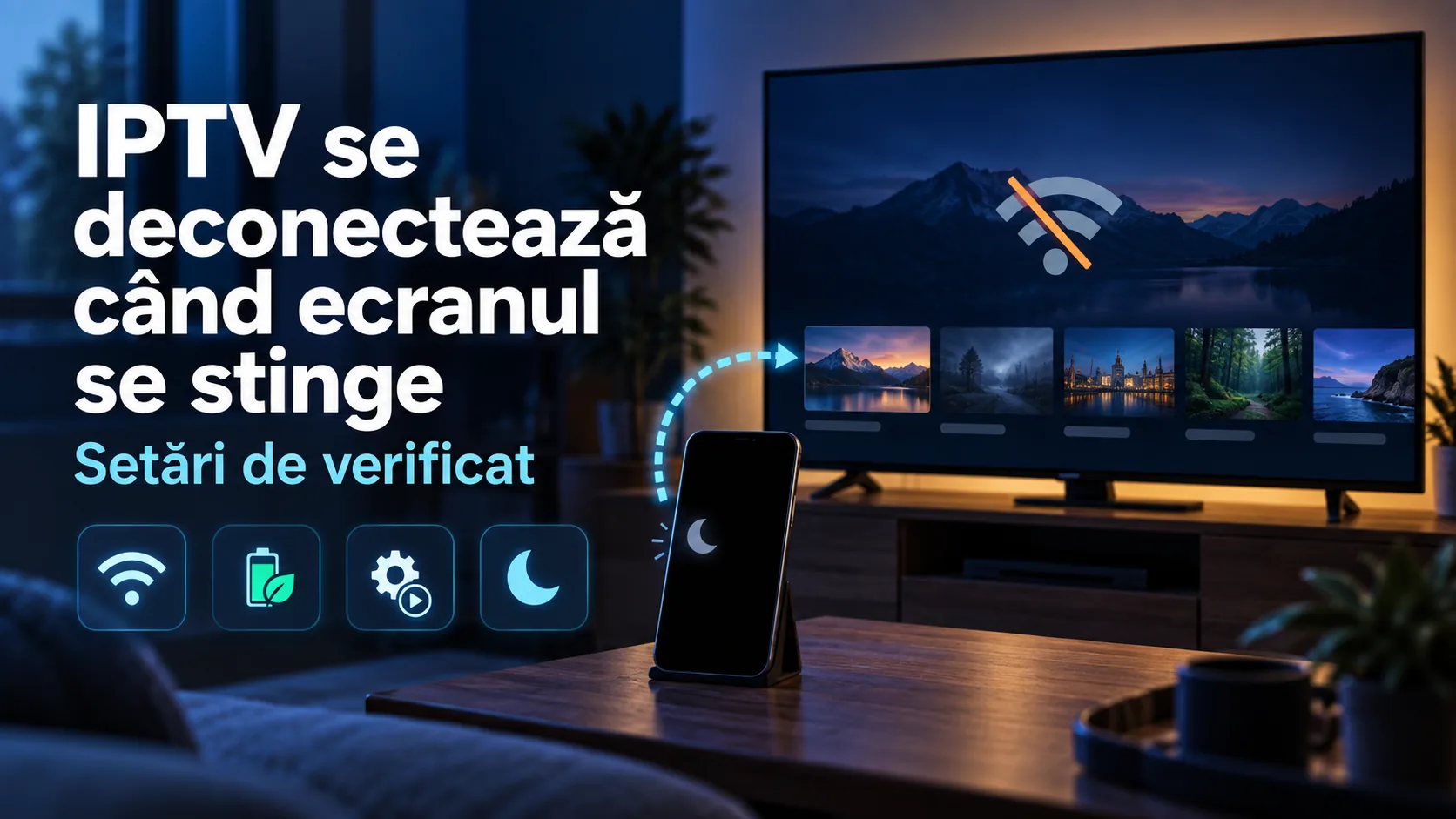iptv se deconecteaza cand ecranul se stinge — IPTV se deconectează când ecranul se stinge: setări de verificat